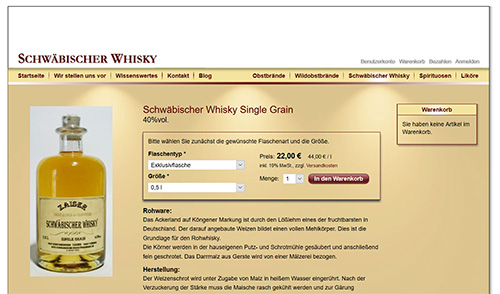 Schwäbischer Whisky Single Grain kaufen